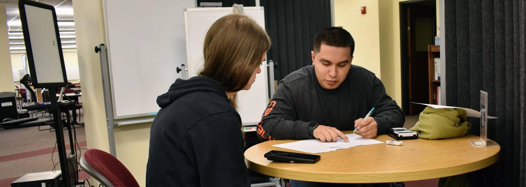 Photo of student receiving tutoring